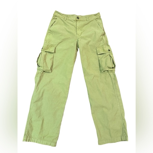 Madewell Garment-Dyed Low-Slung Straight Cargo Pants in Olive Green Size 27 - Picture 4 of 11
